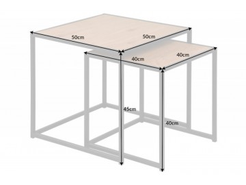 ZESTAW 2 STOLIKÓW KAWOWYCH SLIM LINE 50/40 CM DZIKI DĄB