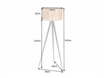 LAMPA PODŁOGOWA VIENNA 141 CM CZARNA PLECIONKA WIEDEŃSKA