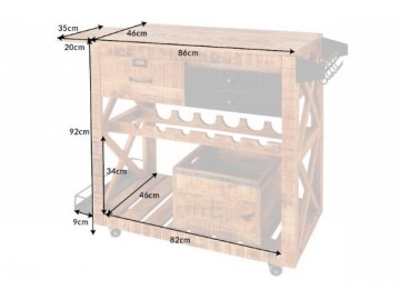 BAREK NA WINO BODEGA 125X46 CM MANGO