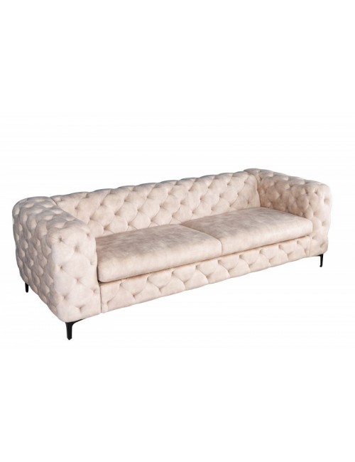 SOFA MODERN BAROCK 235X95 CM BEŻOWA WELUR