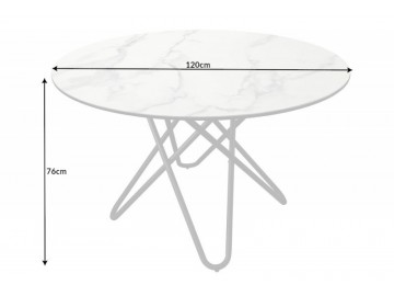 STÓŁ CIRCULAR 120 CM CERAMIKA BIAŁY