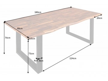 STÓŁ GENESIS 180X90 CM AKACJA BRĄZOWY