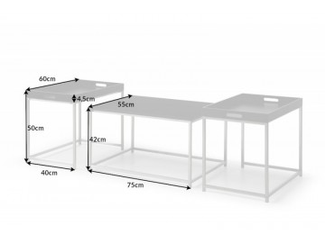 ZESTAW 3 STOLIKÓW KAWOWYCH ELEMENTS CZARNY