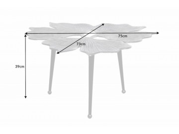 STOLIK KAWOWY GINGKO 75 CM SREBRNY