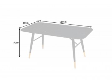 STOLIK KAWOWY PARIS 110X60 CM SZKLANY ANTRACYT