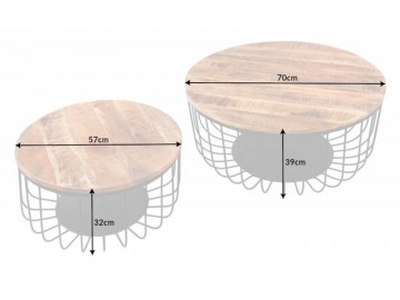 STOLIKI KAWOWE FACTORY LOFT 70X57 CM MANGO