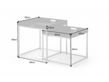 ZESTAW 2 STOLIKÓW KAWOWYCH ELEMENTS CZARNY