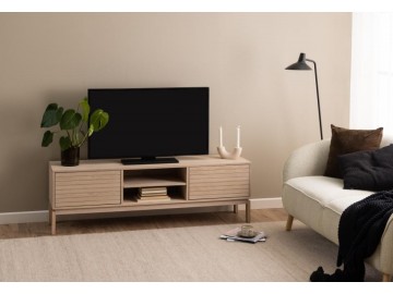 SZAFKA RTV LINLEY 160X40 CM DĄB BIELONY