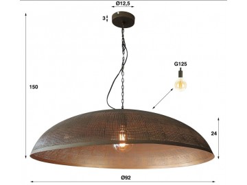 LAMPA WISZĄCA SANEM METALOWA ANTYCZNY BRĄZ