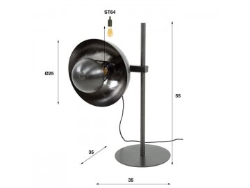 LAMPA STOŁOWA MAGNA METALOWA CZARNY NIKIEL