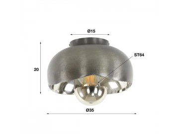 LAMPA STOŁOWA MARMARIS 36 CM METALOWA CZARNY NIKIEL