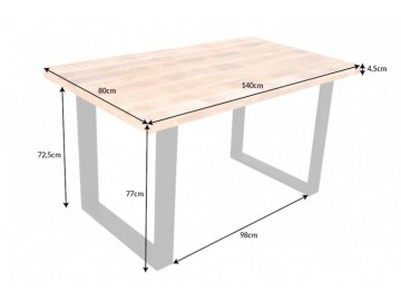 STÓŁ IRON CRAFT 140X80 CM MANGO