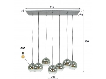 LAMPA WISZĄCA HENRIS CIENIOWANA II