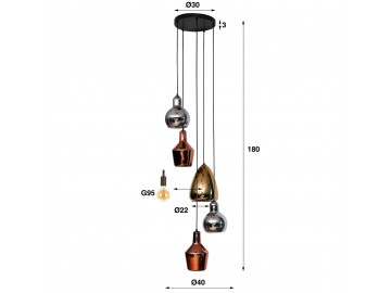 LAMPA WISZĄCA NOTTE CZARNA