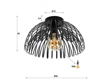 LAMPA SUFITOWA MATTINO CZARNA