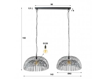 LAMPA WISZĄCA MATTINO CZARNA