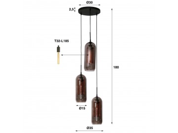 LAMPA WISZĄCA OMERO CZARNA