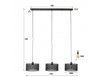 LAMPA WISZĄCA CRANIO CZARNA