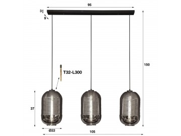 LAMPA WISZĄCA ALTRO CZARNA