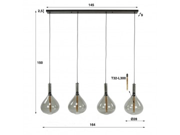 LAMPA WISZĄCA DROPPE SZKLANA CHROM