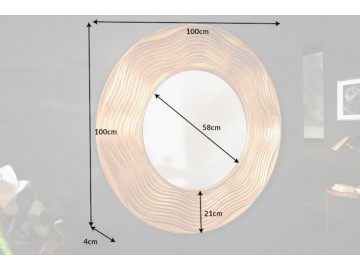 LUSTRO ŚCIENNE CIRCLE 100CM ZŁOTE