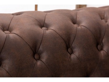 SOFA 3-OSOBOWA CHESTERFIELD BRĄZOWA 210 CM