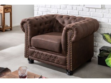 FOTEL CHESTERFIELD BRĄZOWY