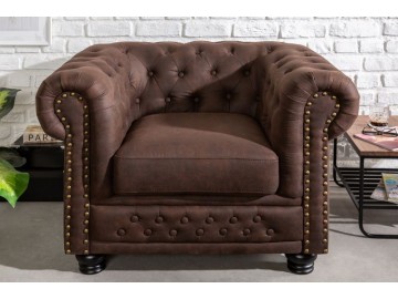 FOTEL CHESTERFIELD BRĄZOWY