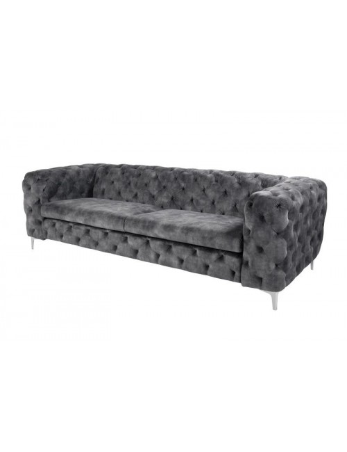 SOFA MODERN BAROCK 240 CM AKSAMIT SZARY