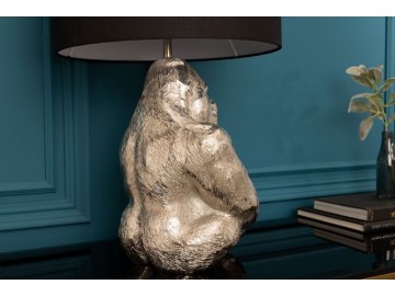 LAMPA STOŁOWA GORILLA 60 CM SREBRNA PODSTAWA