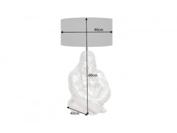 LAMPA STOŁOWA GORILLA 60 CM SREBRNA PODSTAWA