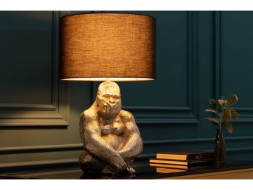 LAMPA STOŁOWA GORILLA 60 CM SREBRNA PODSTAWA