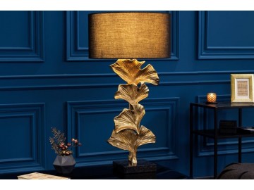 LAMPA STOŁOWA GINGKO 70CM ZŁOTA PODSTAWA