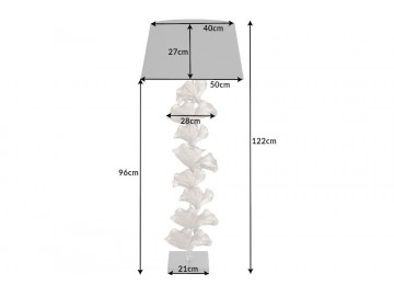 LAMPA PODŁOGOWA GINGKO 122CM SREBRNA PODSTAWA