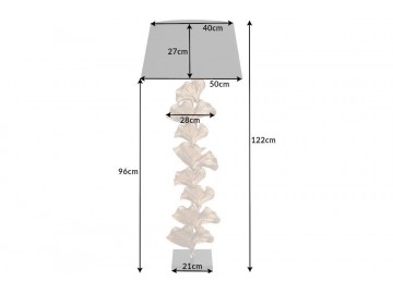 LAMPA PODŁOGOWA GINGKO 122CM ZŁOTA PODSTAWA