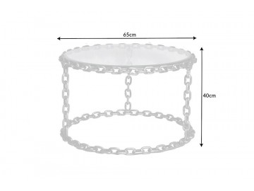 STOLIK KAWOWY CHAIN 65CM SREBRNY