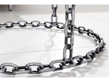 STOLIK KAWOWY CHAIN 65CM SREBRNY