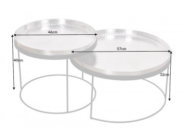 ZESTAW STOLIKÓW KAWOWYCH ELEMENTS SREBRNY