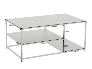 STOLIK KAWOWY DURA STEEL 100X60CM CZARNY