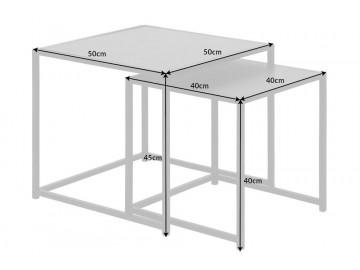 ZESTAW 2 STOLIKÓW KAWOWYCH SLIM LINE 50/40 CM ANTRACYT