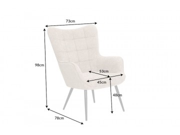 FOTEL SCANDINAVIA 73X78 CM SZARY