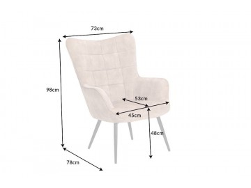 FOTEL SCANDINAVIA 73X78 CM SZARY