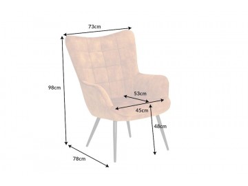 FOTEL SCANDINAVIA 73X78 CM CIEMNOSZARY