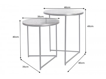 ZESTAW STOLIKÓW KAWOWYCH ELEMENTS SREBRNE