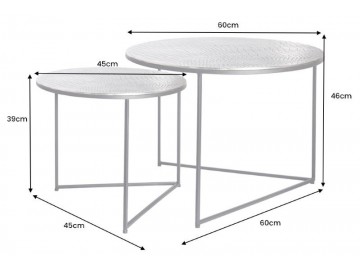 ZESTAW STOLIKÓW KAWOWYCH ELEMENTS SREBRNE