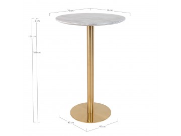 STÓŁ BAROWY BOLZANO 70 CM BIAŁY