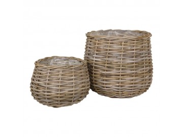 ZESTAW DONICZEK OGRODOWYCH PULO RATTAN - 2SZT