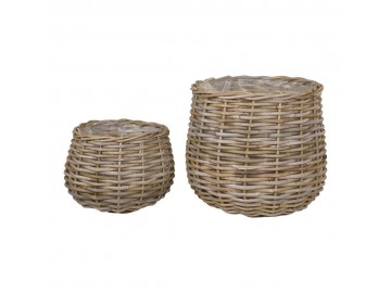 ZESTAW DONICZEK OGRODOWYCH PULO RATTAN - 2SZT