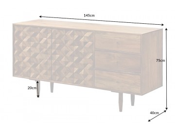 KOMODA ALPINE 145X40 CM AKACJA MIODOWA