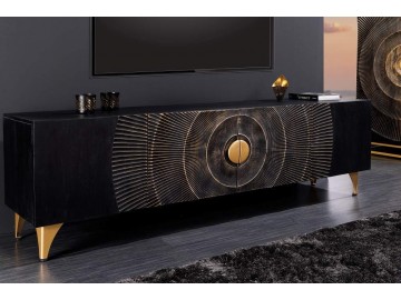 SZAFKA RTV GOLDEN SUNSET 180X40 CM MANGO CZARNA